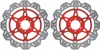 Front VEE Brake Rotors - Red - VEE Style Brake Rotor - Red Center Front Set