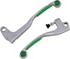 Natural & Green Competition Brake & Clutch Lever Set - For 93-07 Kawasaki KX KDX KLX