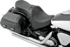 Mild Stitched Vinyl 2-Up Seat Black Low w/Backrest - For Yamaha Road Star