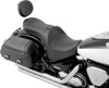 Mild Stitched Vinyl 2-Up Seat Black Low w/Backrest - For Yamaha Road Star