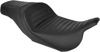 Slim Roll & Pleat 2-Up Seat Black Gel - For Harley FLH FLT