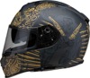 Z1R Warrant Sombrero Helmet Black/Gold XL - Full-face helmet with drop-down sun visor