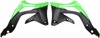 Radiator Shrouds - Green/Black - For 12-15 Kawasaki KX450F