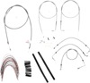 Extended Braided S.S. Control Cable Kit - 16" tall bars - For 2007 Road King & Road Glide