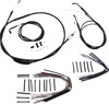 Extended Black Control Cable Kit For 07-11 Single Disk Dynas - 16" tall bars