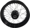 17x4.5 Laced Wheel - Black Hub w/ Black Rim - Side Valve Hole - for 08-17 FXD/FXDWG (w/o ABS)