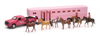 Pink Pickup Fifth Wheel Horse Trailer Set/ Scale - 1:32