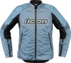 ICON Women's Overlord3 Jacket Black/Light Blue M - Women's sport fit riding jacket