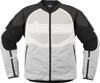 ICON Overlord3 Leather Jacket 2XL White/Black Men's - Men's 2XL White/Black Sport Leather Jacket