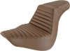 Step-Up Lattice Stitched 2-Up Seat Brown Gel - For 18-21 HD FLFB