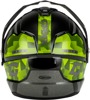 GMAX MD-74 Striker Modular Helmet, Black/Silver/Green, Small - Modular helmet with gold shield, size small