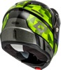 GMAX MD-74 Striker Modular Helmet, Black/Silver/Green, Small - Modular helmet with gold shield, size small