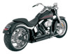 Shortshots Staggered Black Full Exhaust - For 86-11 Harley Softail