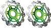 Front VEE Brake Rotors - Green - VEE Style Brake Rotor - Green Center Front Set