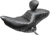 Heated Concho Diamond 2-Up Seat Black w/Backrest - For 15-21 Indian Roadmaster