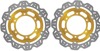 Front VEE Brake Rotors - Gold - VEE Style Brake Rotor - Gold Center Front Kit