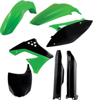 Full Plastic Kit - Green / Black Original 2010 - For 09-12 Kawasaki KX250F