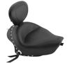 Wide Concho Studded Solo Seat Black w/Backrest - For 04-20 Harley XL XR