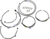 Stainless Steel 7 Lines Brake Line Kit - Front, Rear, & Clutch - For 08-16 Yamaha FJR1300A