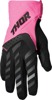 Thor Women's Spectrum Gloves Small Black/Fluorescent Pink - MX gloves with padded palm and touchscreen fingers