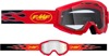 FMF Youth PowerCore Flame Goggles Red Clear Lens - Anti-fog youth goggles with clear lens