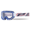 3201 Black / White / Blue Raceline Goggles - Clear Lens