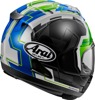 Arai Corsair-X Rea-6 Helmet Green/Blue/Black Medium - Full-face helmet with advanced ventilation