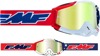 FMF PowerBomb US of A Goggles - Gold Mirror Lens - Includes spare clear lens