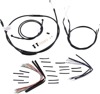 Extended Black Control Cable Kit For 96-05 Single Disk Dynas - 16" tall bars