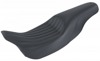 Knuckle Ribbed 2-Up Seat Black Gel - For Harley FLH FLT