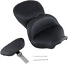 Lowdown Plain Vinyl 2-Up Seat w/Backrest - For 97-07 Harley FLHR FLHX