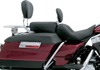 Lowdown Plain Vinyl 2-Up Seat w/Backrest - For 97-07 Harley FLHR FLHX