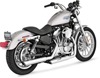 3" Twin Slash Cut Chrome Slip On Exhaust - For 04-13 Harley Sportster XL