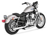 3" Twin Slash Cut Chrome Slip On Exhaust - For 04-13 Harley Sportster XL