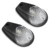 Flush Mount Mini Marker Lights - Clear Lens Amber Bulb Black Shell