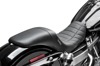 Daytona Sport Flat Track Vinyl 2-Up Seat Black Low - For 06-17 Dyna