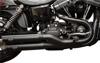 Dual Black Slip On Exhaust Slash-Cut - For 08-17 Harley Dyna FXDF FXDLS FXDWG