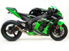 Black Center GP Race Slip On Exhaust - For 16-20 Kawasaki ZX10R