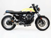 Black Center Dual GP Slip On Exhaust - for 08-15 Moto Guzzi V7