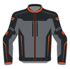 Men's Aero-Tec Armored Riding Jacket Gunmetal/Orange Small