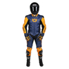 Men's Apex V1 RR Leather One-Piece Race Suit Orange/Blue Medium