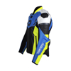 Men's Apex V1 Leather Armored Riding Jacket Blue/HiViz X-Large