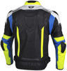 Men's Apex V1 Leather Armored Riding Jacket Blue/HiViz X-Large