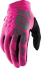 100% Women's Brisker Cold-Weather Gloves - Neon Pink/Black, Size M