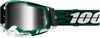 Racecraft 2 Black / Green / White Goggles - Silver Mirrored Lens