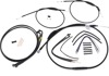 Extended Black Control Cable Kit For 12" Apehanger Bars - Fits 12-17 FXDF Fat Bob, 14-17 FXDL Dyna Low Rider