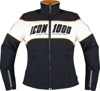 ICON Women's Hella 4 Jacket 2XL Black/White - Durable women's riding jacket