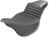 Step-Up Tuck and Roll 2-Up Seat - Black - For Harley FLH FLT