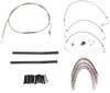 Extended Braided S.S. Control Cable Kit for Baggers - 13" tall bars (non-ABS)