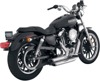 Shortshots Staggered Chrome Full Exhaust - For 04-13 Harley Sportster